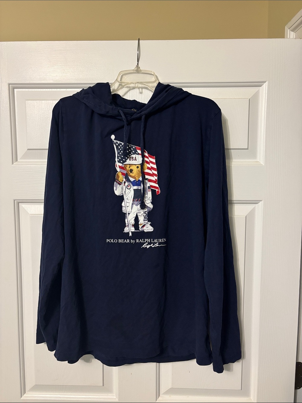 Polo Ralph Lauren Navy Polo Bear Hoodie USA Bear